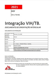 [L007TUBM08P-E] Integração VIH/TB. Documento de orientação intercalar