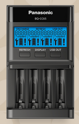 [PELECHARBCA] BATTERY CHARGER (Panasonic BQ-CC65) 220/12V, for AA/AAA