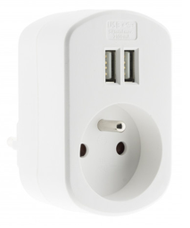 [PELETERM0SSU] PRISE saillie, 16A + T, 2 USB 3.4A, type E/FR