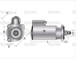 [YMAS4377659M3] STARTER MOTOR (MF 455Xtra)