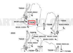 [YTOY73230-60231-C0] CEINTURE DE SECURITE, siège avant, intér.,RH/LH, HZJ7# >2007