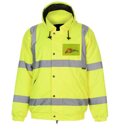 [PSAFJACKALY] SAFETY JACKET hooded, MSF-logo, hi-vis, fluo, L, yellow