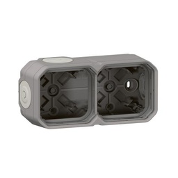 [PELETERMQB2F5] BOÎTIER x2 (Plexo) saillie 4 entrées membrane IP55 gris