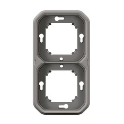 [PELETERMQF205] FRAME x2 (Plexo) flush, IP55, grey