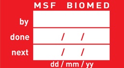 [EIMTSTIC001] AUTOCOLLANT MSF BIOMED ENTRETIEN MSF 45x25mm, rouleau