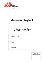 [L041MECM19A-P] GENERATOR LOGBOOK & FUEL MONITORING ,1500 rpm, Arabic