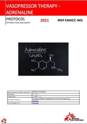 [L008ANAM12F-E] Thérapie par vasopresseurs - Protocole Adrénaline