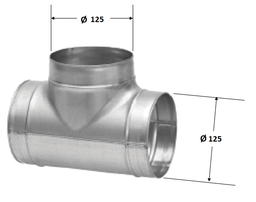 [CCLIVENT00T1] VENTILATION DUCT T formed, galvanized, Ø 125mm