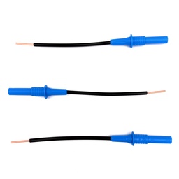 [PELEMEASAE0X] (Emonio P3) CORDONS DE MESURE, 14cm, isolé+embout, bleu