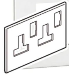 [PELETERM0FP2D] FINISHING PLATE, for socket x2 w/switch, 2P+E/16A, type G/UK