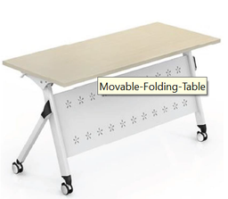 [AFURTABLF1406] TABLE, laminated surface, 140x60x75cm, foldable, on wheels