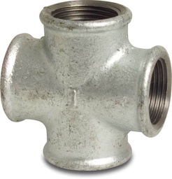 [CWATCGXCTDHIF] 4-WAY CROSS COUPLING threaded, galvanised, ½", FxFxFxF