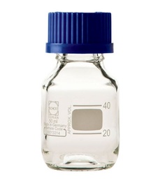 [CWATTESTDUBSP] FLACON A VIS (Duran) 50ml + anneau d'écoulement, 20 pcs