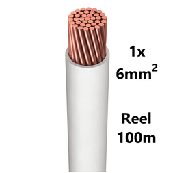 [PELECABW06FW1] FIL DE CABLAGE souple, étamé, 6mm², blanc, bobine 100m