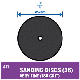[PTOOGRIND411] DISQUE DE PONÇAGE (Dremel 411) grain 180, 6pcs