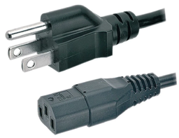 [PELEPOCO05TBB] POWER CORD, 5m, 15A, 120V, type B/US, C13 plug, black