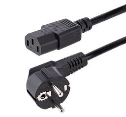 [PELEPOCO05TEB] POWER CORD, 5m, 10A, 230V, type E+F/EUR, C13 plug, black
