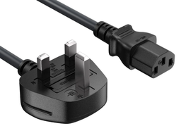 [PELEPOCO05TGB] POWER CORD, 5m, 10A, 230V, type G/UK, C13 plug, black