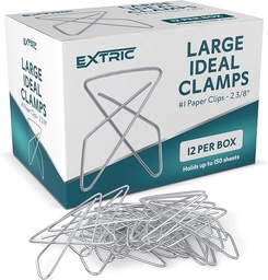 [ASTACLIPC60] PAPER CLIPS butterfly, galvanised, 60mm, box of 12pcs