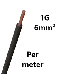 [PELECABW06RB] WIRE rigid, copper, 6mm², black, per metre